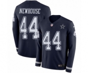 Men's Nike Dallas Cowboys #44 Robert Newhouse Limited Navy Blue Therma Long Sleeve NFL Jersey