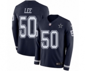 Men's Nike Dallas Cowboys #50 Sean Lee Limited Navy Blue Therma Long Sleeve NFL Jersey