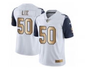 Men's Nike Dallas Cowboys #50 Sean Lee Limited White Gold Rush NFL Jersey