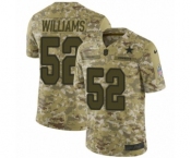Men's Nike Dallas Cowboys #52 Connor Williams Limited Camo 2018 Salute to Service NFL Jersey