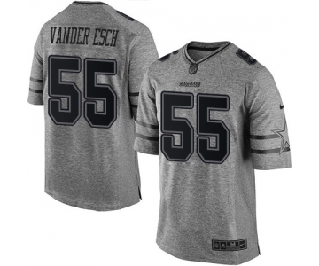 Men's Nike Dallas Cowboys #55 Leighton Vander Esch Limited Gray Gridiron NFL Jersey