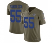 Men's Nike Dallas Cowboys #55 Leighton Vander Esch Limited Olive 2017 Salute to Service NFL Jersey Men's Nike Dallas Cowboys #55 Leighton Vander Esch Limited Olive 2017 Salute to Service NFL Jersey