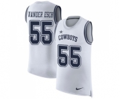 Men's Nike Dallas Cowboys #55 Leighton Vander Esch White Rush Player Name & Number Tank Top NFL Jersey Men's Nike Dallas Cowboys #55 Leighton Vander Esch White Rush Player Name & Number Tank Top NFL Jersey