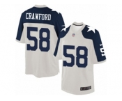 Men's Nike Dallas Cowboys #58 Jack Crawford Limited White Throwback Alternate NFL Jersey
