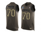 Men's Nike Dallas Cowboys #70 Zack Martin Limited Green Salute to Service Tank Top NFL Jersey