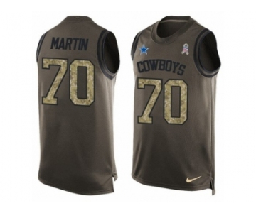 Men's Nike Dallas Cowboys #70 Zack Martin Limited Green Salute to Service Tank Top NFL Jersey