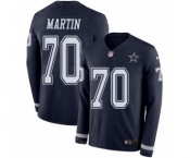 Men's Nike Dallas Cowboys #70 Zack Martin Limited Navy Blue Therma Long Sleeve NFL Jersey