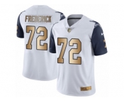 Men's Nike Dallas Cowboys #72 Travis Frederick Limited White Gold Rush NFL Jersey