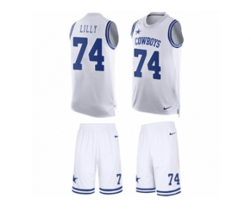 Men's Nike Dallas Cowboys #74 Bob Lilly Limited White Tank Top Suit NFL Jersey
