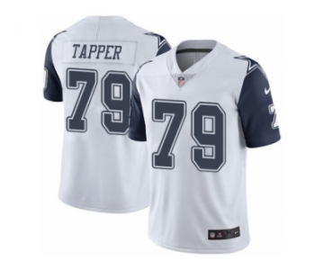 Men's Nike Dallas Cowboys #79 Charles Tapper Limited White Rush NFL Jersey