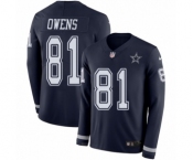 Men's Nike Dallas Cowboys #81 Terrell Owens Limited Navy Blue Therma Long Sleeve NFL Jersey Men's Nike Dallas Cowboys #81 Terrell Owens Limited Navy Blue Therma Long Sleeve NFL Jersey