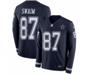 Men's Nike Dallas Cowboys #87 Geoff Swaim Limited Navy Blue Therma Long Sleeve NFL Jersey Men's Nike Dallas Cowboys #87 Geoff Swaim Limited Navy Blue Therma Long Sleeve NFL Jersey