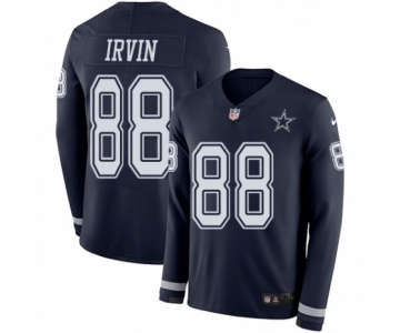 Men's Nike Dallas Cowboys #88 Michael Irvin Limited Navy Blue Therma Long Sleeve NFL Jersey