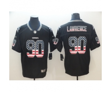 Men's Nike Dallas Cowboys #90 Demarcus Lawrence Limited Black Rush USA Flag NFL Jersey