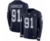 Men's Nike Dallas Cowboys #91 L. P. Ladouceur Limited Navy Blue Therma Long Sleeve NFL Jersey Men's Nike Dallas Cowboys #91 L. P. Ladouceur Limited Navy Blue Therma Long Sleeve NFL Jersey
