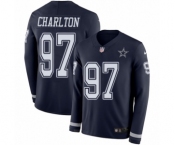 Men's Nike Dallas Cowboys #97 Taco Charlton Limited Navy Blue Therma Long Sleeve NFL Jersey Men's Nike Dallas Cowboys #97 Taco Charlton Limited Navy Blue Therma Long Sleeve NFL Jersey