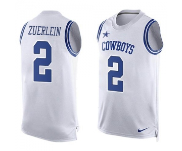 Nike Cowboys #2 Greg Zuerlein White Team Color Men's Stitched NFL Limited Tank Top Jersey