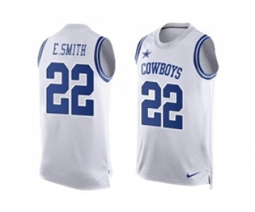 Nike Dallas Cowboys #22 Emmitt Smith White Men's Stitched NFL Limited Tank Top Jersey