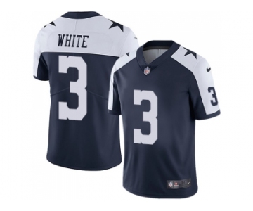 Nike Dallas Cowboys #3 Mike White Navy Blue Thanksgiving Men Stitched NFL Vapor Untouchable Limited Throwback Jersey