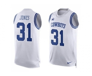 Nike Dallas Cowboys #31 Byron Jones White Men's Stitched NFL Limited Tank Top Jersey