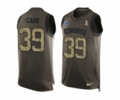Nike Dallas Cowboys #39 Brandon Carr Green Men's Stitched NFL Limited Salute To Service Tank Top Jersey