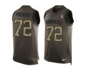 Nike Dallas Cowboys #72 Travis Frederick Green Men's Stitched NFL Limited Salute To Service Tank Top Jersey