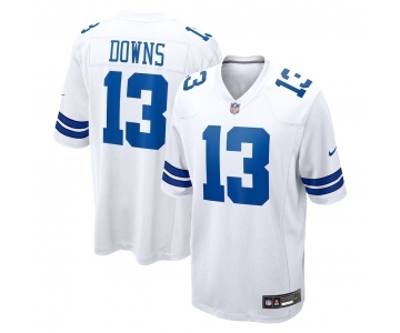 Women Dallas Cowboys #13 Downs Game White NFL Jersey