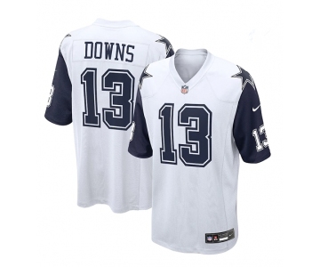 Women Dallas Cowboys #13 Downs Game White Throwback Alternate Football Jersey