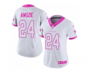 Women Nike Dallas Cowboys #24 Chidobe Awuzie White Pink Stitched NFL Limited Rush Fashion Jersey Women Nike Dallas Cowboys #24 Chidobe Awuzie White Pink Stitched NFL Limited Rush Fashion Jersey
