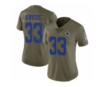 Women Nike Dallas Cowboys #33 Chidobe Awuzie Limited Olive 2017 Salute to Service NFL Jersey