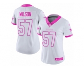 Women Nike Dallas Cowboys #57 Damien Wilson Limited White Pink Rush Fashion NFL Jersey Women Nike Dallas Cowboys #57 Damien Wilson Limited White Pink Rush Fashion NFL Jersey
