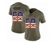 Women Nike Dallas Cowboys #58 Damontre Moore Limited Olive USA Flag 2017 Salute to Service NFL Jersey