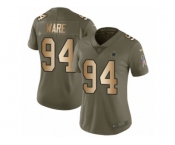 Women Nike Dallas Cowboys #94 DeMarcus Ware Limited Olive Gold 2017 Salute to Service NFL Jersey