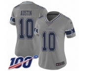 Women's Dallas Cowboys #10 Tavon Austin Limited Gray Inverted Legend 100th Season Football Jersey