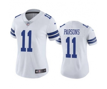 Women's Dallas Cowboys #11 Micah Parsons White Vapor Untouchable Limited Stitched Football Jersey