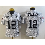 Women's Dallas Cowboys #12 Roger Staubach 2024 F.U.S.E Arctic Camo Salute To Service Limited Stitched Football Jersey