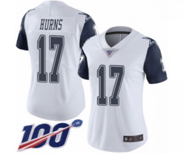 Women's Dallas Cowboys #17 Allen Hurns Limited White Rush Vapor Untouchable 100th Season Football Jersey