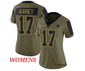 Women's Dallas Cowboys #17 Brandon Aubrey Olive Salute To Service Limited Stitched Jersey Women's Dallas Cowboys #17 Brandon Aubrey Olive Salute To Service Limited Stitched Jersey
