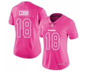 Women's Dallas Cowboys #18 Randall Cobb Limited Pink Rush Fashion Football Jersey Women's Dallas Cowboys #18 Randall Cobb Limited Pink Rush Fashion Football Jersey