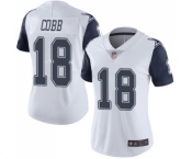 Women's Dallas Cowboys #18 Randall Cobb Limited White Rush Vapor Untouchable Football Jersey Women's Dallas Cowboys #18 Randall Cobb Limited White Rush Vapor Untouchable Football Jersey
