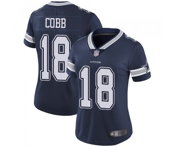Women's Dallas Cowboys #18 Randall Cobb Navy Blue Team Color Vapor Untouchable Limited Player Football Jersey