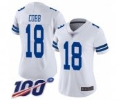 Women's Dallas Cowboys #18 Randall Cobb White Vapor Untouchable Limited Player 100th Season Football Jersey