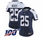 Women's Dallas Cowboys #25 Xavier Woods Navy Blue Throwback Alternate Vapor Untouchable Limited Player 100th Season Football Jersey