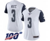 Women's Dallas Cowboys #3 Mike White Limited White Rush Vapor Untouchable 100th Season Football Jersey