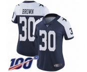 Women's Dallas Cowboys #30 Anthony Brown Navy Blue Throwback Alternate Vapor Untouchable Limited Player 100th Season Football Jersey