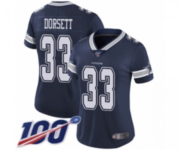 Women's Dallas Cowboys #33 Tony Dorsett Navy Blue Team Color Vapor Untouchable Limited Player 100th Season Football Jersey
