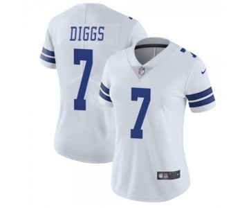 Women's Dallas Cowboys #7 Trevon Diggs White Vapor Untouchable Limited Stitched Jersey