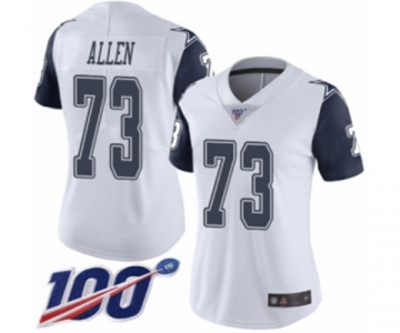 Women's Dallas Cowboys #73 Larry Allen Limited White Rush Vapor Untouchable 100th Season Football Jersey