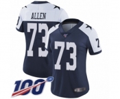 Women's Dallas Cowboys #73 Larry Allen Navy Blue Throwback Alternate Vapor Untouchable Limited Player 100th Season Football Jersey