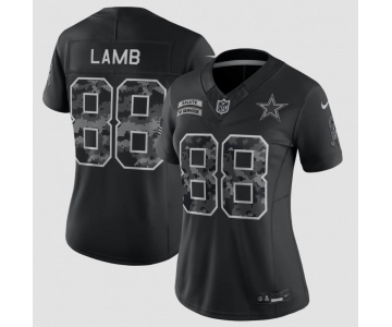 Women's Dallas Cowboys #88 CeeDee Lamb Black 2026 F.U.S.E. Salute to Service Limited Stitched Jersey